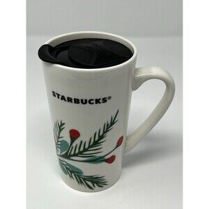 Starbucks Christmas Holiday 2020 Holly Red Berry Pine Tall Mug 14 oz with Lid